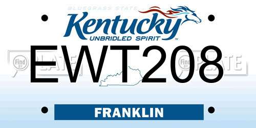 EWT208 Kentucky License Plate