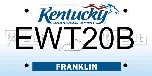 EWT20B Kentucky License Plate