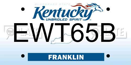 EWT65B Kentucky License Plate