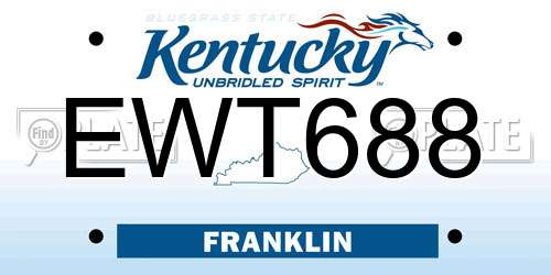 EWT688 Kentucky License Plate