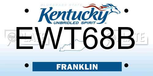 EWT68B Kentucky License Plate
