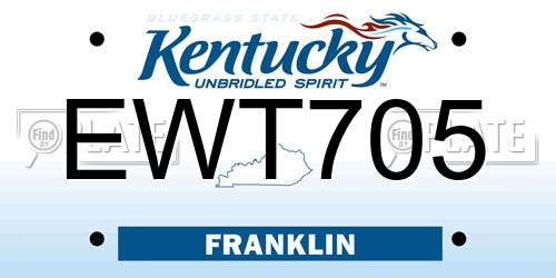 EWT705 Kentucky License Plate
