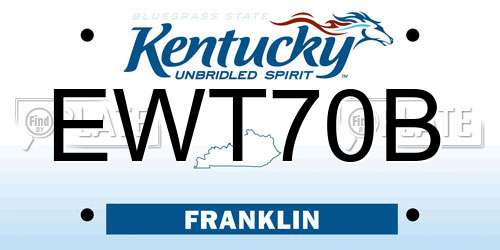 EWT70B Kentucky License Plate