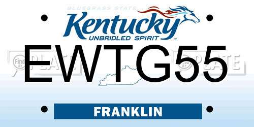 EWTG55 Kentucky License Plate