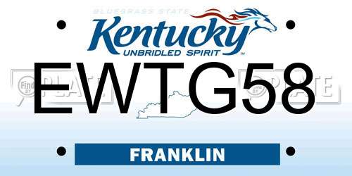 EWTG58 Kentucky License Plate