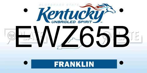 EWZ65B Kentucky License Plate