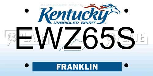 EWZ65S Kentucky License Plate