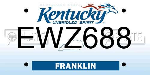 EWZ688 Kentucky License Plate