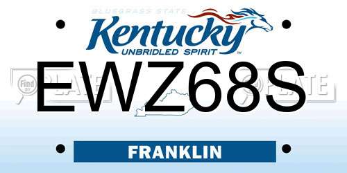 EWZ68S Kentucky License Plate
