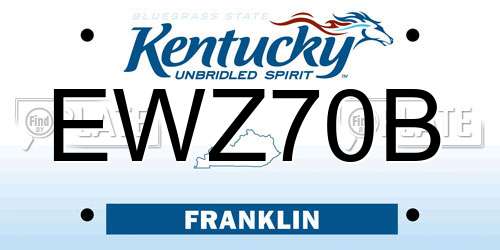 EWZ70B Kentucky License Plate
