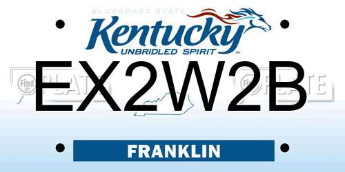 EX2W2B Kentucky License Plate