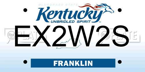 EX2W2S Kentucky License Plate