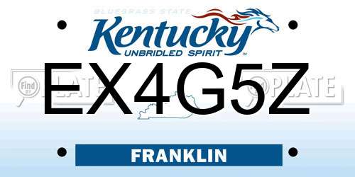 EX4G5Z Kentucky License Plate