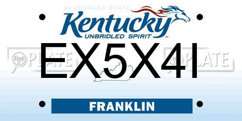 EX5X4I Kentucky License Plate