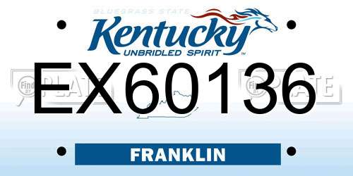 EX60136 Kentucky License Plate