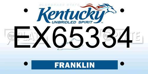EX65334 Kentucky License Plate