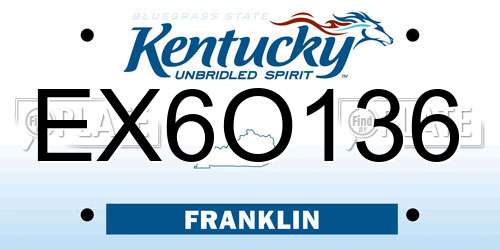 EX6O136 Kentucky License Plate