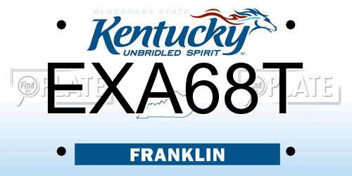 EXA68T Kentucky License Plate