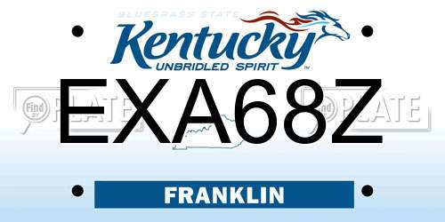 EXA68Z Kentucky License Plate
