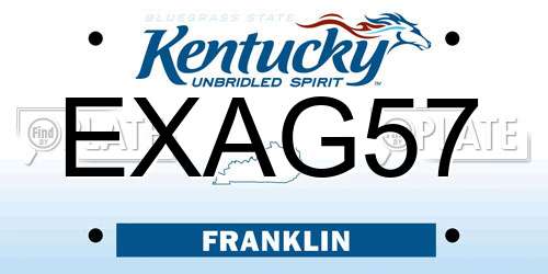 EXAG57 Kentucky License Plate