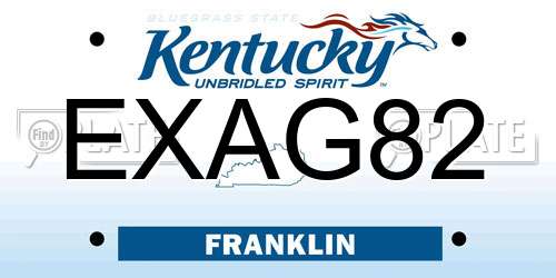 EXAG82 Kentucky License Plate