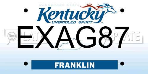 EXAG87 Kentucky License Plate