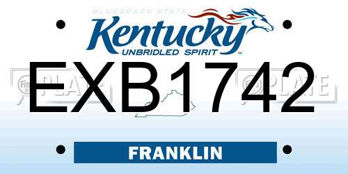 EXB1742 Kentucky License Plate