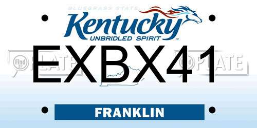 EXBX41 Kentucky License Plate