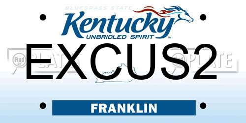 EXCUS2 Kentucky License Plate
