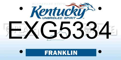 EXG5334 Kentucky License Plate