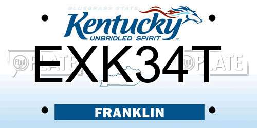 EXK34T Kentucky License Plate