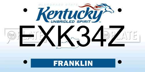 EXK34Z Kentucky License Plate