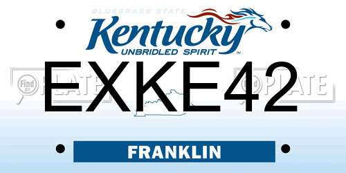 EXKE42 Kentucky License Plate