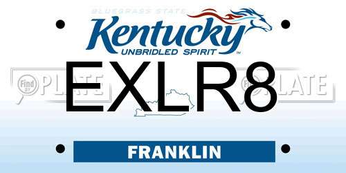 EXLR8 Kentucky License Plate