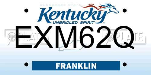EXM62Q Kentucky License Plate