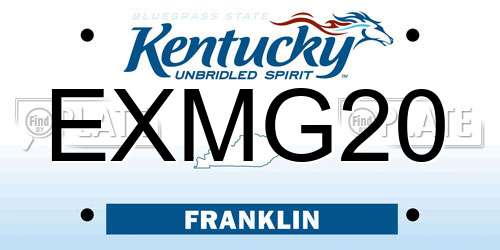 EXMG20 Kentucky License Plate
