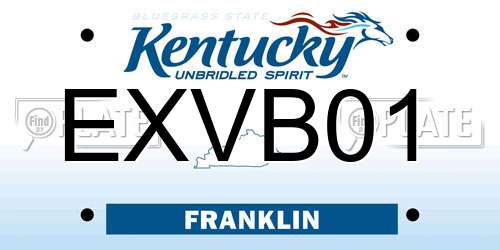EXVB01 Kentucky License Plate