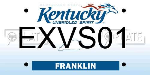 EXVS01 Kentucky License Plate