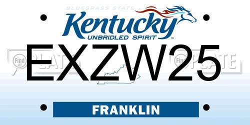 EXZW25 Kentucky License Plate