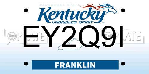 EY2Q9I Kentucky License Plate