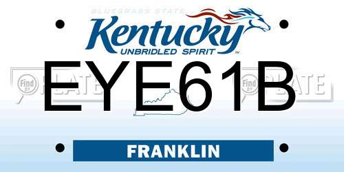 EYE61B Kentucky License Plate