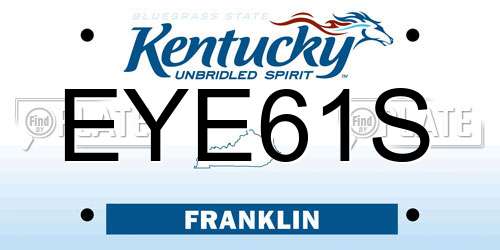 EYE61S Kentucky License Plate