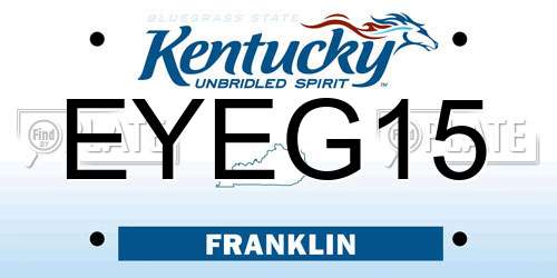 EYEG15 Kentucky License Plate