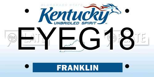 EYEG18 Kentucky License Plate