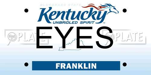 EYES Kentucky License Plate