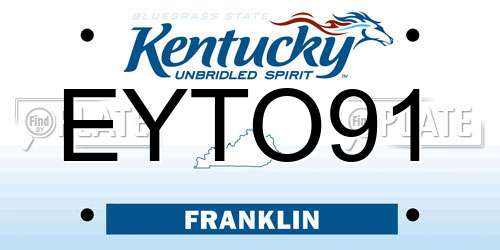 EYTO91 Kentucky License Plate