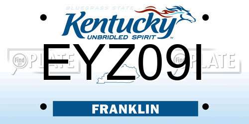 EYZ09I Kentucky License Plate