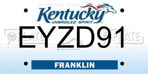 EYZD91 Kentucky License Plate