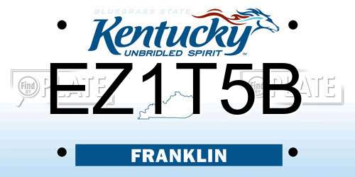 EZ1T5B Kentucky License Plate
