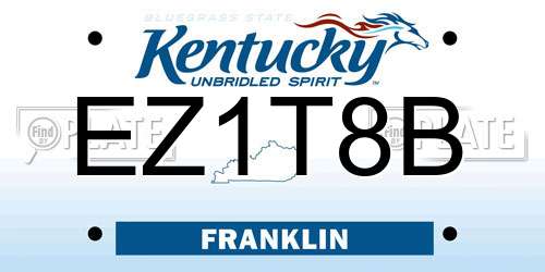EZ1T8B Kentucky License Plate